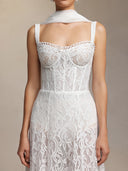Junya Lace Corset Sleeveless Midi Dress