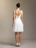 Tutuni Lace square-neck halter mini dress
