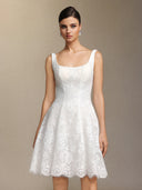 Tutuni Lace square-neck halter mini dress