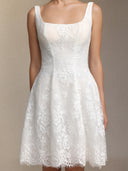 Tutuni Lace square-neck halter mini dress