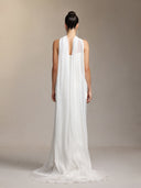 Verdad Pleated strapless maxi wedding dress