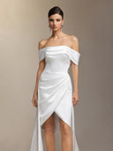 Marris One-shoulder detachable maxi wedding dress