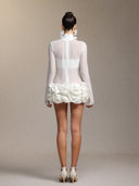 Halasa Long Sleeve Flowers Mini Dress