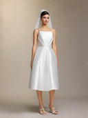 Joy Millipin��Halter top square collar mid-length style midi wedding dress