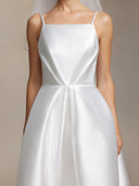 Joy Millipin��Halter top square collar mid-length style midi wedding dress