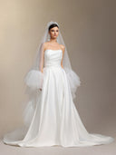 Yahir Strapless and slit wedding maxi dress