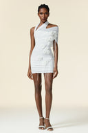 Sarah Sleeveless Flowers Folds Mini Dress