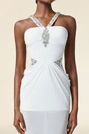 Kaona Sleeveless Diamond Folds Maxi Dress