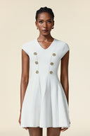 Zuelia Short Sleeves V Neck Mini Dress