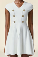 Zuelia Short Sleeves V Neck Mini Dress