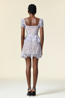 Metta Short Sleeves Lace Mini Dress