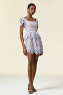 Metta Short Sleeves Lace Mini Dress