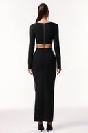 Susan Long Sleeves Hollow Out Butterfly Bandage Maxi Two-Piece Set