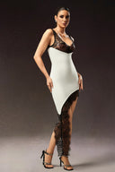 Pasha Sleeveless Lace Bandage Midi Dress