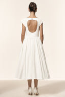 Lillian Sleeveless Folds Midi Dress