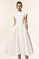 Lillian Sleeveless Folds Midi Dress