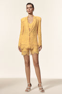 Rosee Halter Long Sleeves Lace Coat And Shorts Three-Piece Set