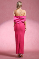 Haliya Off The Shoulder V Neck Diamond Bandage Maxi Dress