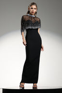 Jacey Sleeveless Diamond Pearl Bandage Maxi Dress