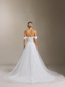 Lala Off-the-shoulder Lace Fish bone maxi wedding dress