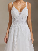 Yetta Beaded lace halter maxi wedding dress