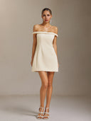 Larry Off-the-shoulder sleeveless A-line short dress
