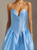Kila Pleated V-neck strappy midi-length dress