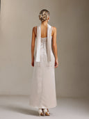 Tadita Spaghetti-strap slimming ribbon Maxi Dress