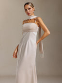 Tadita Spaghetti-strap slimming ribbon Maxi Dress