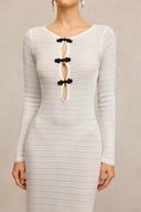 Kaiser Long Sleeves Bowknot Hollow Out Maxi Dress