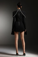 Teagan Long Sleeves High Neck Irregular Puff Sleeves Mini Dress