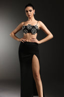 Shaylah Sleeveless Flower Slit Bandage Maxi Two Piece Set