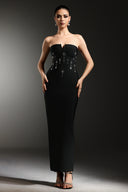 Sharnee Sleeveless Diamond V-Neck Bandage Maxi Dress
