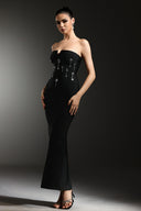 Sharnee Sleeveless Diamond V-Neck Bandage Maxi Dress