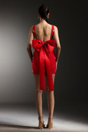 Marne Sleeveless Diamond Bow Bandage Mini Dress