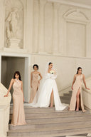 Yahir Strapless and slit wedding maxi dress