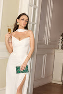 Verdad Pleated strapless maxi wedding dress