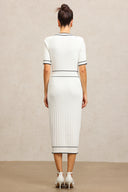 Sadala Round Neck Short Sleeves Midi Dress