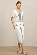 Sadala Round Neck Short Sleeves Midi Dress
