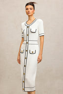 Sadala Round Neck Short Sleeves Midi Dress