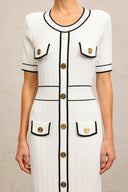 Sadala Round Neck Short Sleeves Midi Dress