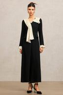 Karsten V-Neck Long Sleeves Folds Maxi Jumpsuit