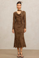 Wilisa Long Sleeves Streamer Midi Dress