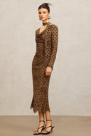 Wilisa Long Sleeves Streamer Midi Dress