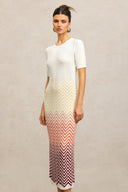 Viney Round Neck Short Sleeves Midi Dress