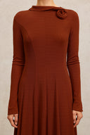 Juny Long Sleeves Flower Maxi Dress