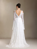 Eren V-neck Bohemia Lace Trailing maxi wedding dress