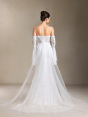 Ulasa Tassel Lace Sling Flared sleeves maxi wedding dress