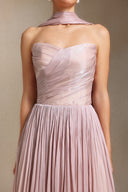 Yeil  Fold Ribbon Midi length evening dress