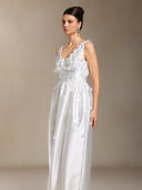 Luda Bow V-neck maxi formal dress